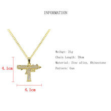 Load image into Gallery viewer, AYAR TECHNOLOGY Gold Necklace Uzi Gun