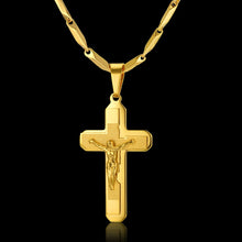 Load image into Gallery viewer, AYAR TECHNOLOGY Mens Gold Cross Chain Male Necklace
