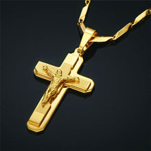 Load image into Gallery viewer, AYAR TECHNOLOGY Mens Gold Cross Chain Male Necklace