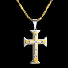 Load image into Gallery viewer, AYAR TECHNOLOGY Mens Gold Cross Chain Male Necklace