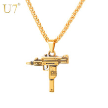 Load image into Gallery viewer, AYAR TECHNOLOGY U7 UZI GUN Shape Pendant Necklace